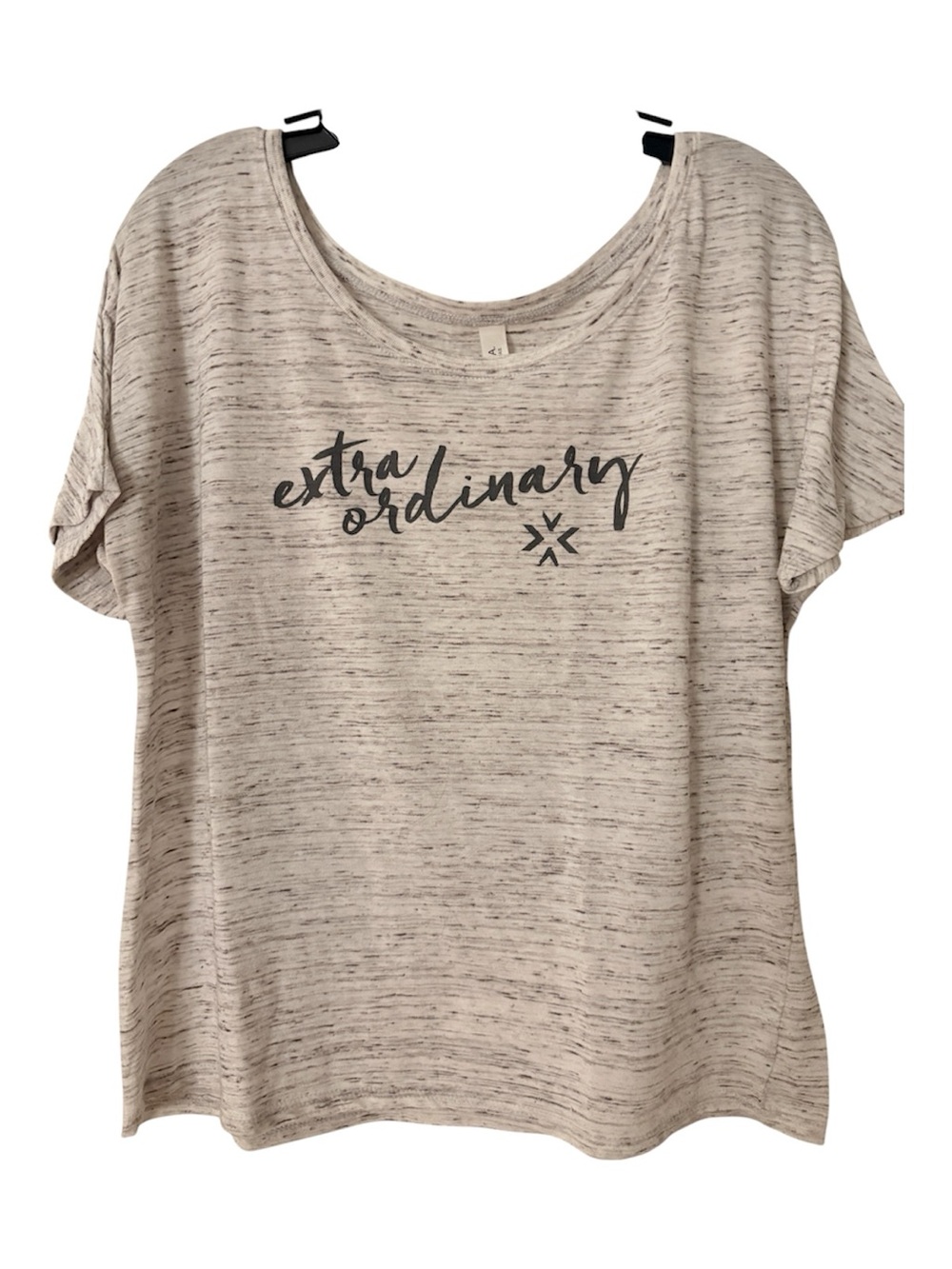 Stella & Dot Bella Canvas beige/grey Heather 'extraordinary' Short Sleeve Tee.